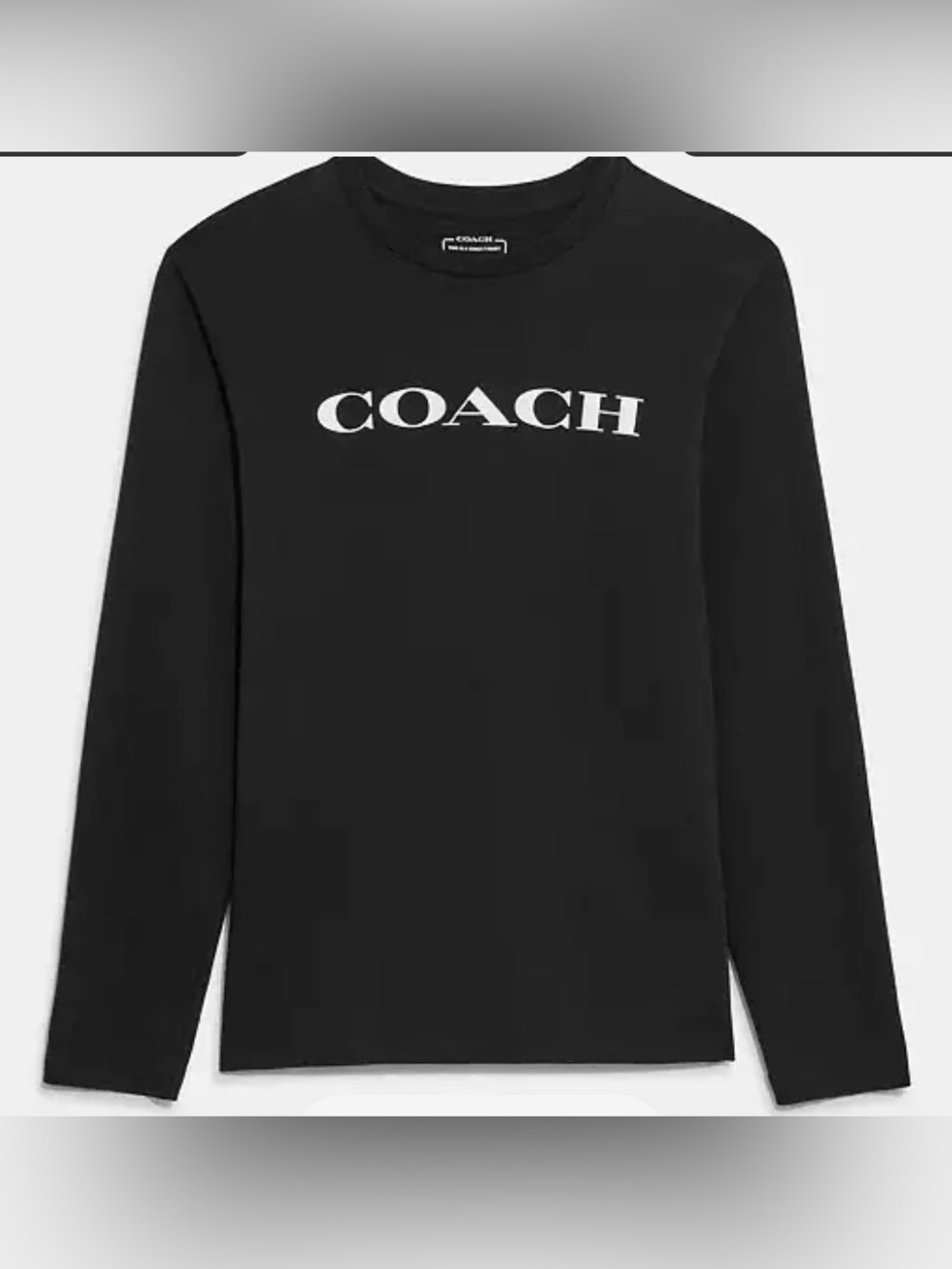 Coach Black Long-Sleeve Tee with White Logo